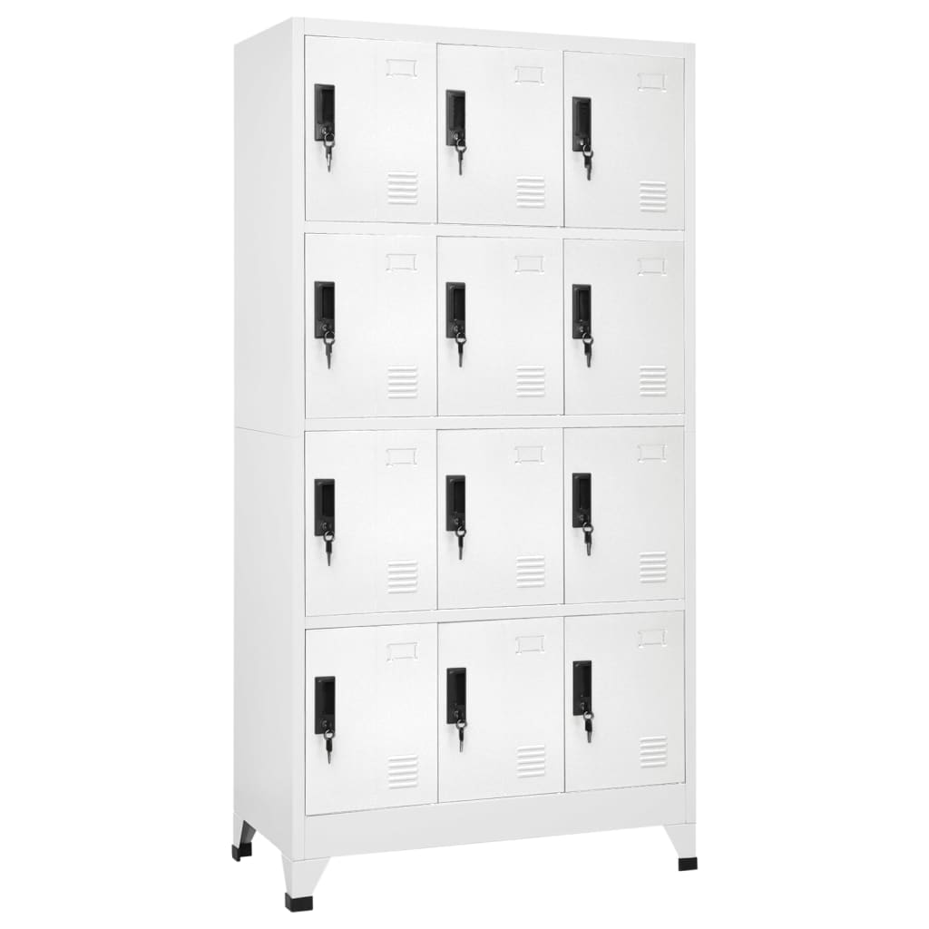 vidaXL Locker Cabinet White 90x45x180 cm Steel