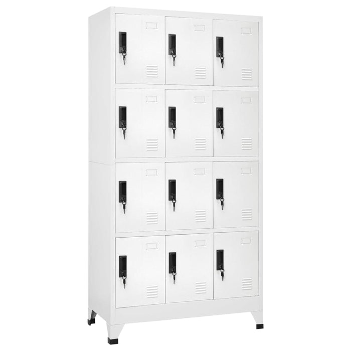 vidaXL Locker Cabinet White 90x45x180 cm Steel