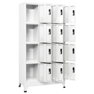 vidaXL Locker Cabinet White 90x45x180 cm Steel