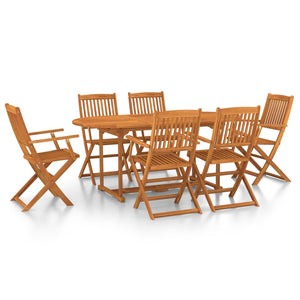 vidaXL 7 Piece Garden Dining Set Solid Acacia Wood