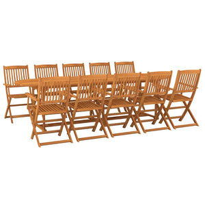 vidaXL 11 Piece Garden Dining Set 280x90x75 cm Solid Wood Acacia