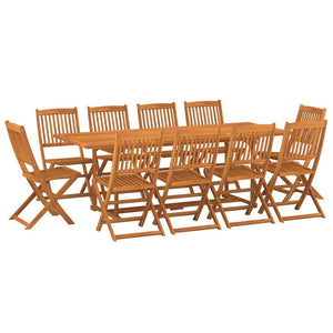 vidaXL 11 Piece Garden Dining Set 220x90x75 cm Solid Wood Acacia