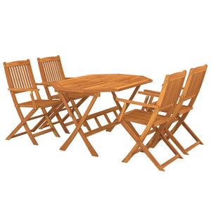 vidaXL 5 Piece Garden Dining Set Solid Acacia Wood