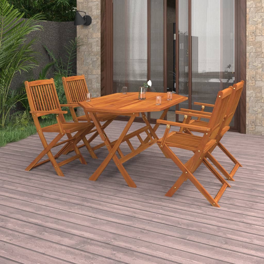 vidaXL 5 Piece Garden Dining Set Solid Acacia Wood