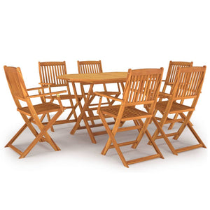 vidaXL 7 Piece Garden Dining Set Solid Wood Acacia