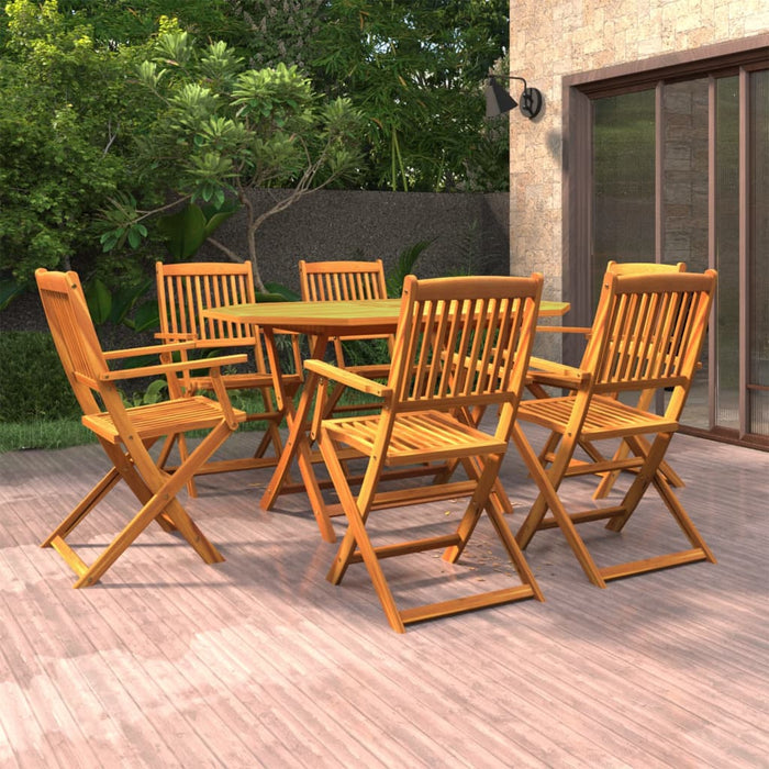 vidaXL 7 Piece Garden Dining Set Solid Wood Acacia