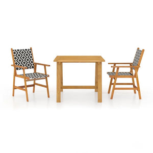 vidaXL 3 Piece Garden Dining Set Solid Acacia Wood