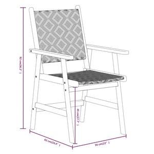 vidaXL 3 Piece Garden Dining Set Solid Acacia Wood