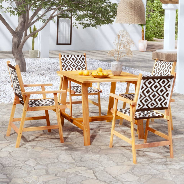 vidaXL 5 Piece Garden Dining Set Solid Acacia Wood