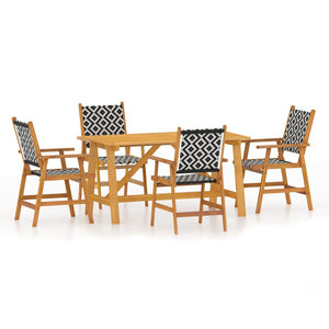 vidaXL 5 Piece Garden Dining Set Solid Acacia Wood