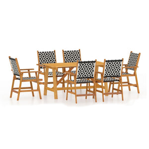 vidaXL 7 Piece Garden Dining Set Solid Acacia Wood