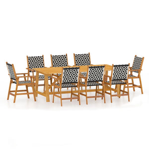 vidaXL 9 Piece Garden Dining Set Solid Acacia Wood