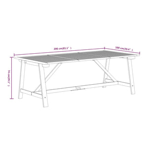 vidaXL 9 Piece Garden Dining Set Solid Acacia Wood