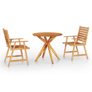 vidaXL 3 Piece Garden Dining Set Solid Wood Acacia