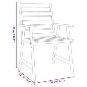 vidaXL 3 Piece Garden Dining Set Solid Wood Acacia