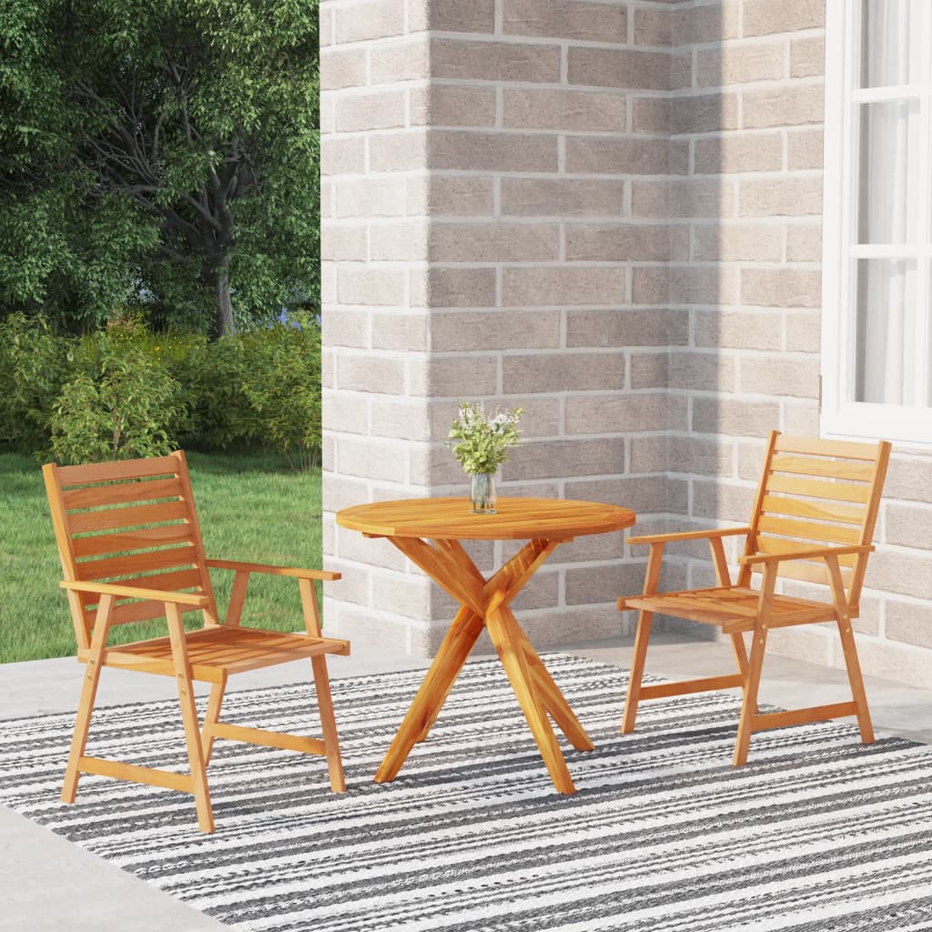 vidaXL 3 Piece Garden Dining Set Solid Wood Acacia