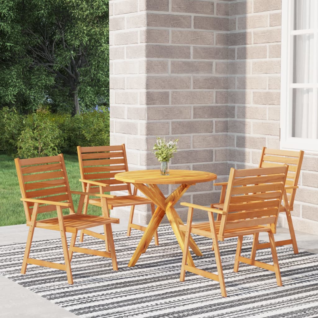 vidaXL 5 Piece Garden Dining Set Solid Wood Acacia