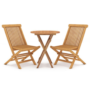 vidaXL 3 Piece Garden Dining Set Solid Wood Teak