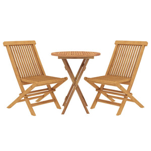 vidaXL 3 Piece Garden Dining Set Solid Wood Teak