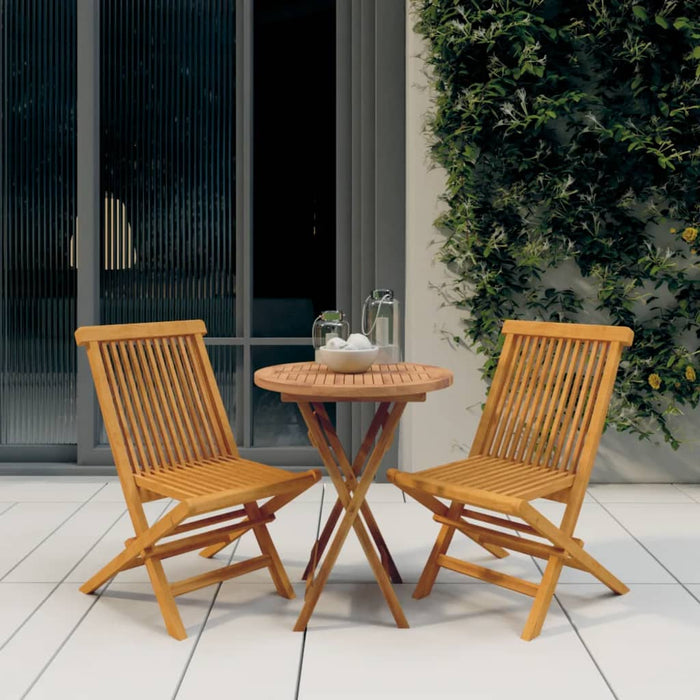 vidaXL 3 Piece Garden Dining Set Solid Wood Teak