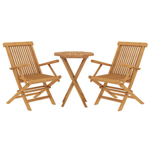 vidaXL 3 Piece Garden Dining Set Solid Wood Teak