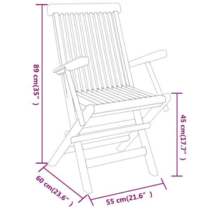 vidaXL 3 Piece Garden Dining Set Solid Wood Teak