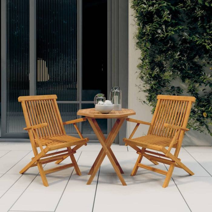 vidaXL 3 Piece Garden Dining Set Solid Wood Teak