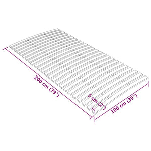 vidaXL Slatted Bed Base with 24 Slats 100x200 cm