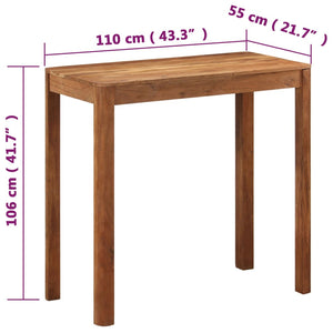 vidaXL Bar Table Solid Wood Acacia with Honey Finish 110x55x106 cm