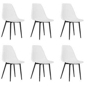 vidaXL Dining Chairs 6 pcs White PP