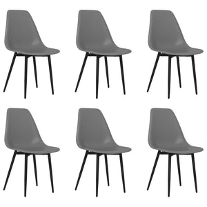 vidaXL Dining Chairs 6 pcs Grey PP