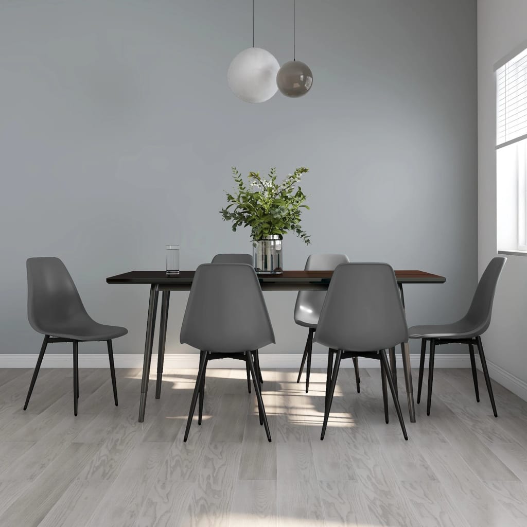 vidaXL Dining Chairs 6 pcs Grey PP