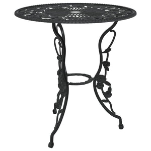 vidaXL 3 Piece Bistro Set Cast Aluminium Black