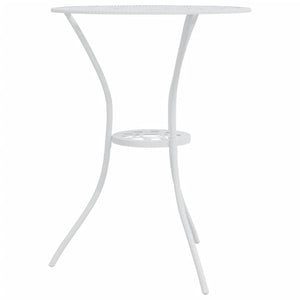 vidaXL 3 Piece Bistro Set Cast Aluminium White