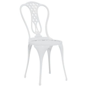 vidaXL 3 Piece Bistro Set Cast Aluminium White