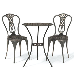 vidaXL 3 Piece Bistro Set Cast Aluminium Bronze