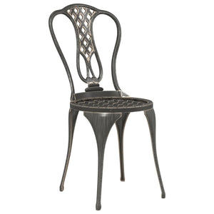 vidaXL 3 Piece Bistro Set Cast Aluminium Bronze