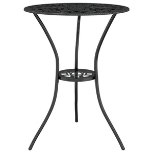 vidaXL 3 Piece Bistro Set Cast Aluminium Black