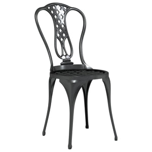 vidaXL 3 Piece Bistro Set Cast Aluminium Black