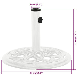 vidaXL Umbrella Base White 44x44x31 cm Cast Iron