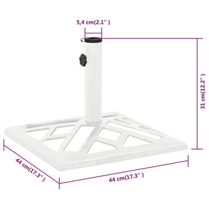 vidaXL Umbrella Base White 44x44x31 cm Cast Iron