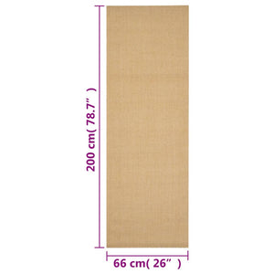 vidaXL Rug Natural Sisal 66x200 cm