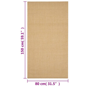 vidaXL Rug Natural Sisal 80x150 cm