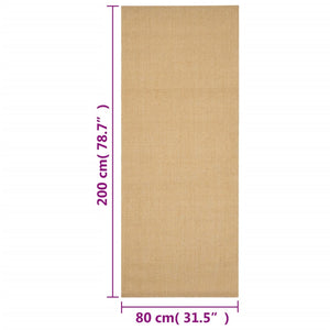 vidaXL Rug Natural Sisal 80x200 cm