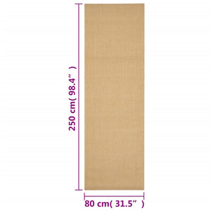 vidaXL Rug Natural Sisal 80x250 cm