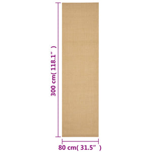 vidaXL Rug Natural Sisal 80x300 cm