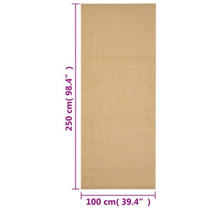 vidaXL Rug Natural Sisal 100x250 cm