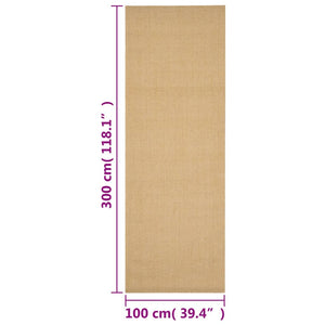 vidaXL Rug Natural Sisal 100x300 cm