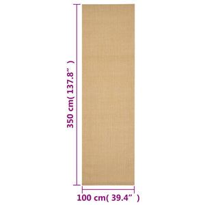 vidaXL Rug Natural Sisal 100x350 cm