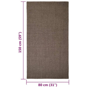 vidaXL Rug Natural Sisal 80x150 cm Brown